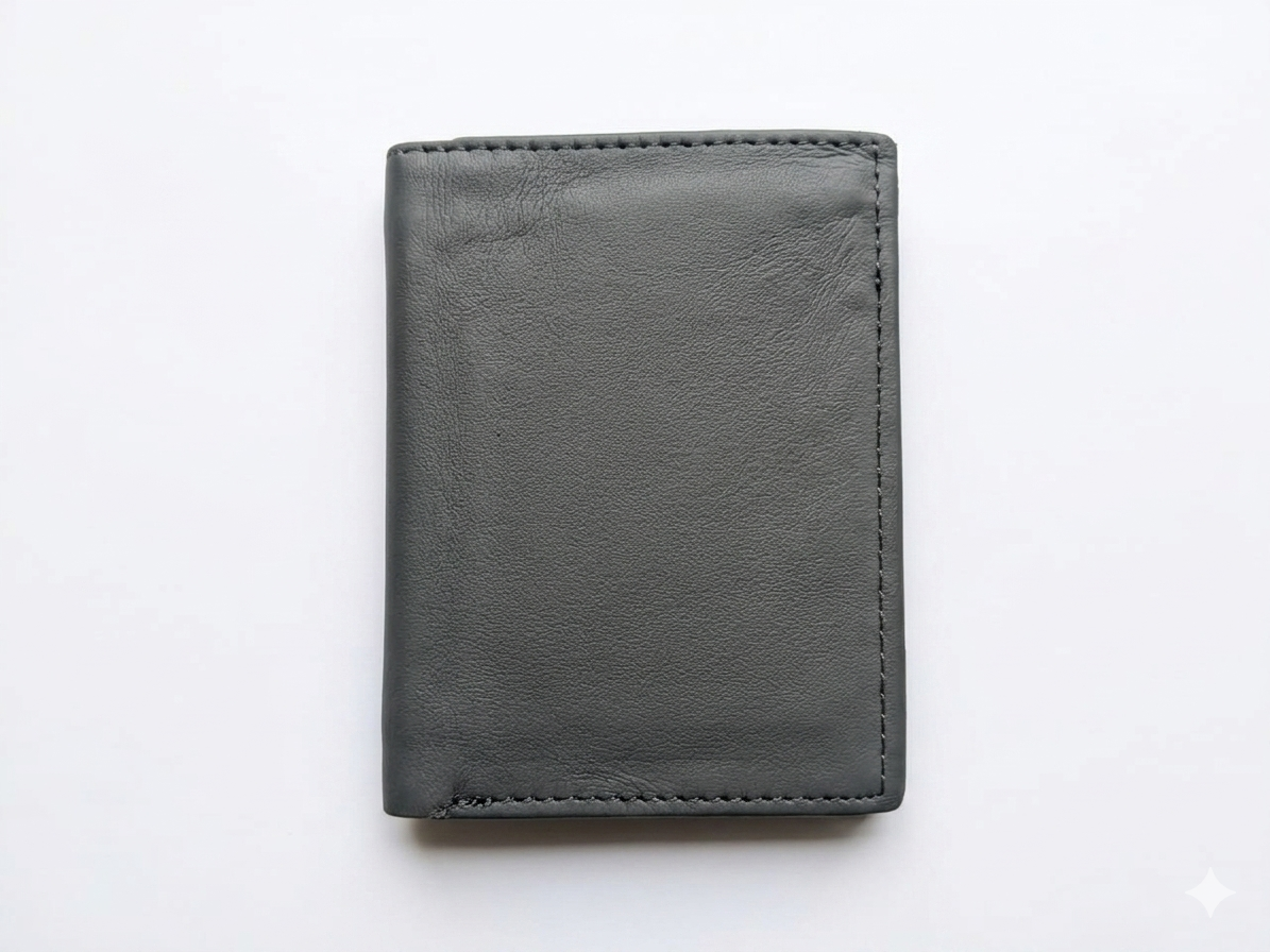 "handcrafted smooth black leather wallet for daily use" "handcrafted smooth black leather wallet for daily use"