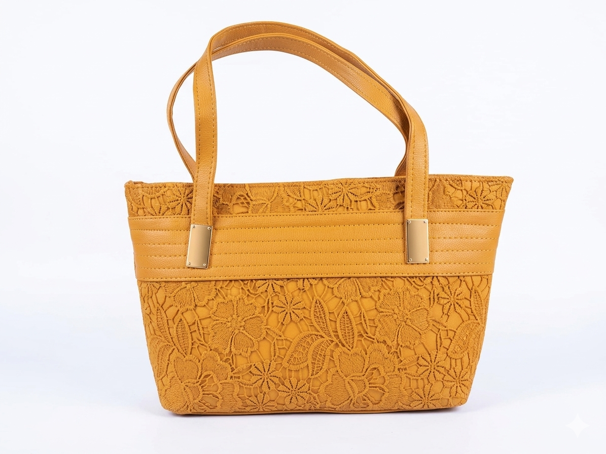 "mustard floral lace tote" "mustard floral lace tote"