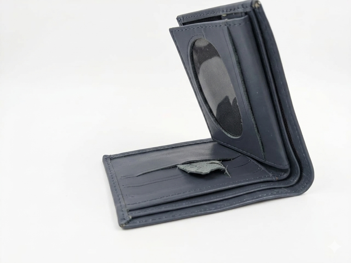 "men’s luxury blue textured leather wallet with id window" "men’s luxury blue textured leather wallet with id window"