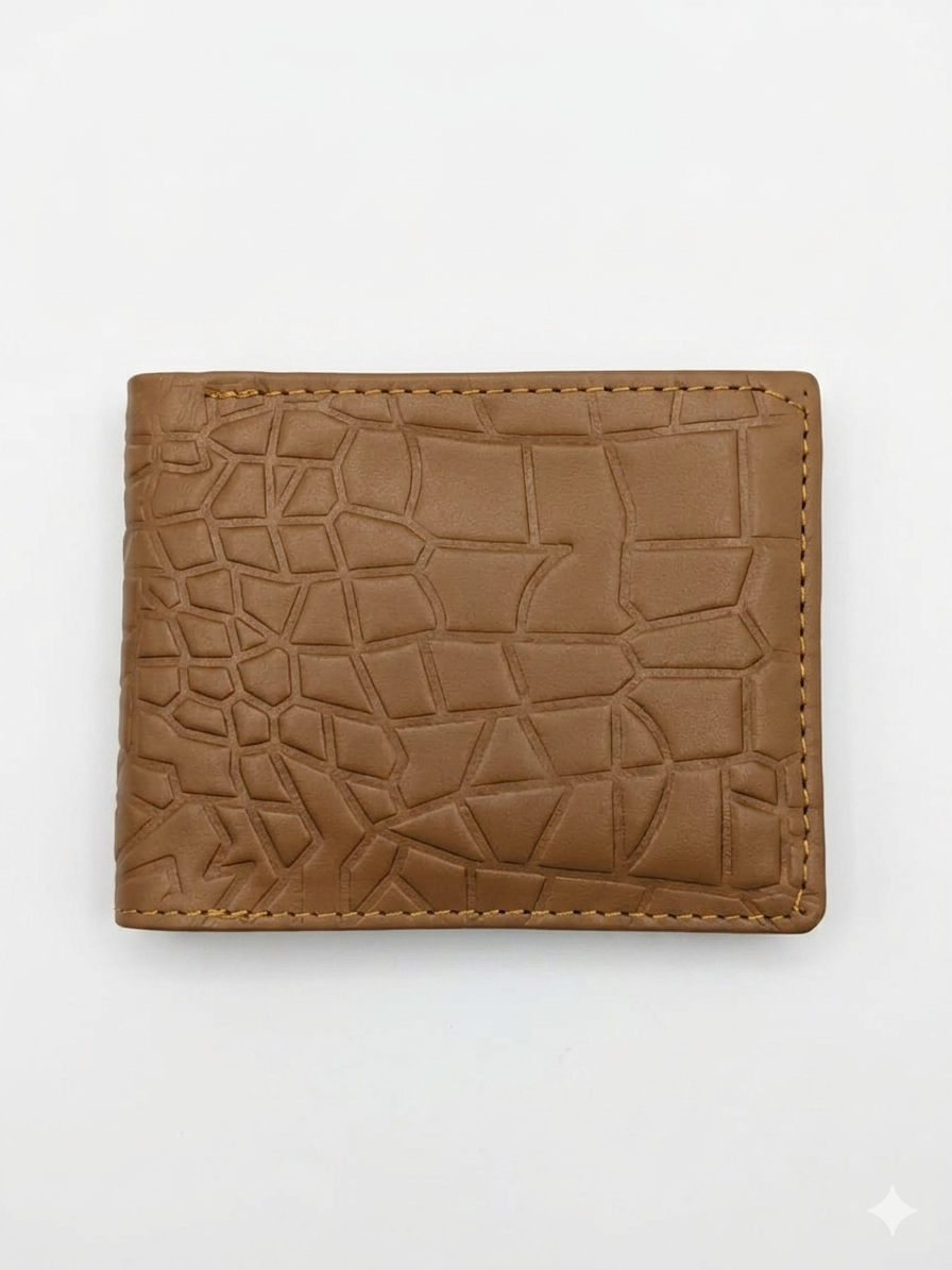 "textured tan leather bi fold men's wallet" "textured tan leather bi fold men's wallet"