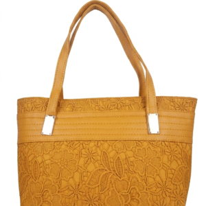 Cart "mustard floral lace tote"