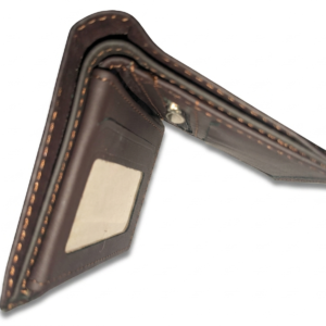 Cart "classic men’s brown leather bifold – secure zip & id window"