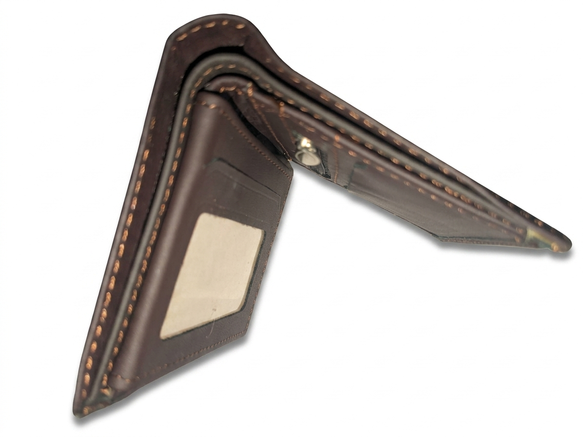 "classic men’s brown leather bifold – secure zip & id window" "classic men’s brown leather bifold – secure zip & id window"