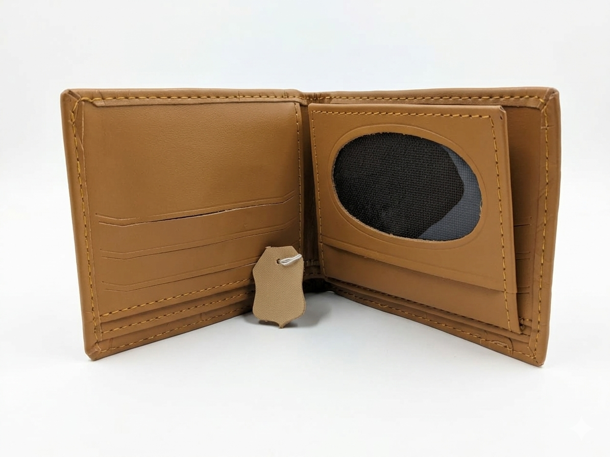 "textured tan leather bi fold men's wallet" "textured tan leather bi fold men's wallet"